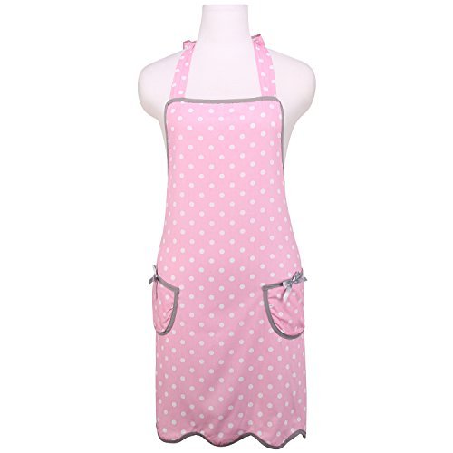 Product Cover Neoviva Cotton Twill Kitchen Apron for Women, Polka Dot Pink by Neoviva