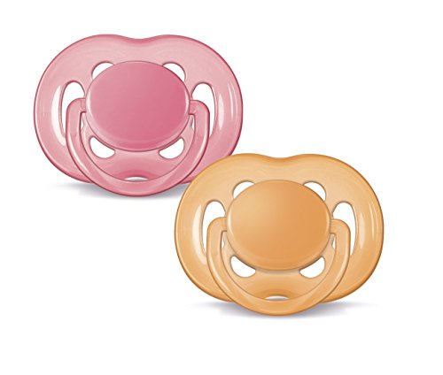 Product Cover Philips AVENT Freeflow Pacifier BPA, Free Pink/Orange, 6-18 Months (Pack of 2)