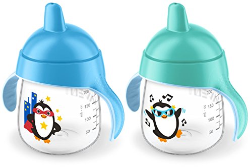 Product Cover Philips Avent My Penguin Sippy Cup 9oz, Blue and Green, 2pk, SCF753/25