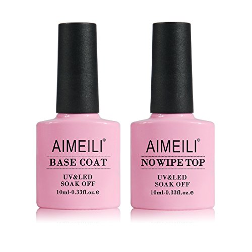 Product Cover AIMEILI Gel Nail Polish No Wipe Top and Base Coat Set Soak Off UV LED Gel Nail Lacquer - 2 x 10ml