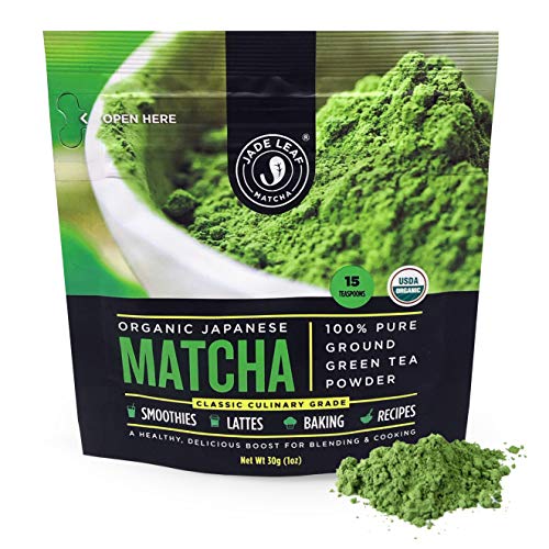 Product Cover Jade Leaf Matcha Green Tea Powder - USDA Organic, Authentic Japanese Origin - Classic Culinary Grade (Smoothies, Lattes, Baking, Recipes) - Antioxidants, Energy [30g Starter Size]