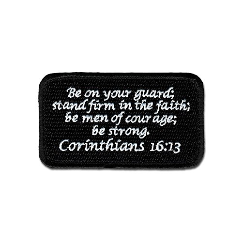 Product Cover Bastion Tactical Combat Badge Military Hook and Loop Badge Embroidered Morale Patch - Corinthians 16:13 BNW