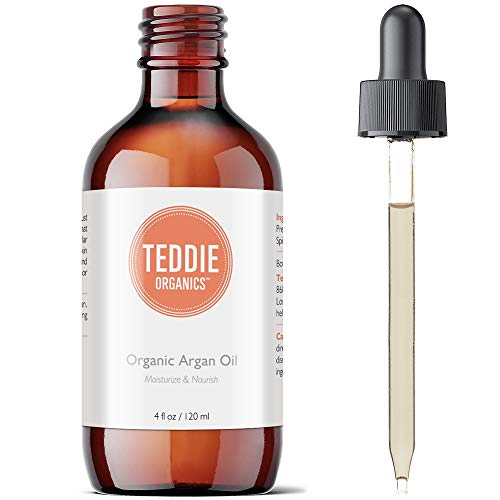 Product Cover Teddie Organics Pure Moroccan Argan Oil for Hair Face Skin - Virgin Organic Argan Oil Cold Pressed Unrefined 4oz