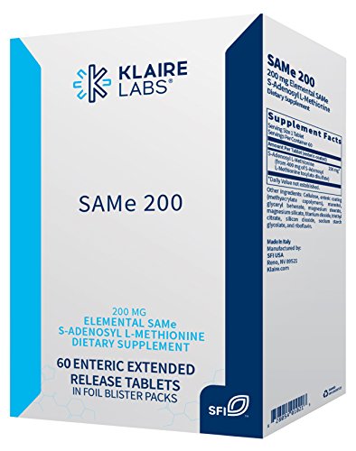 Product Cover Klaire Labs Same 200 - Hypoallergenic 200 Milligrams Hypoallergenic S-adenosylmethionine with Enteric Coating to Support Mood, Liver Detoxification & Joints (60 Tablets)