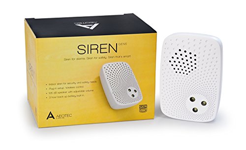 Product Cover Aeotec Siren Gen5, Z-Wave Plus, 105dB Siren with Strobe alerts, Plug-in, Backup Battery