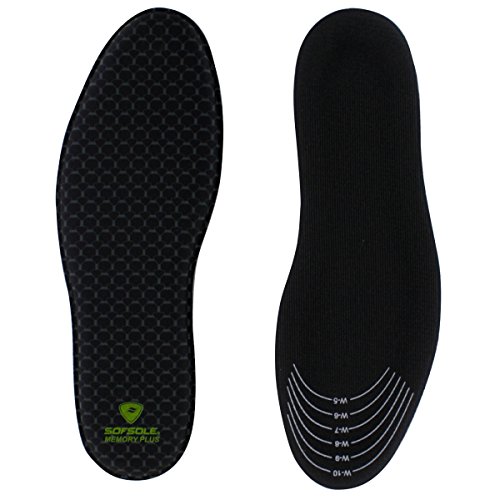 Product Cover Sof Sole Women's Memory Plus Cushioning Shoe Insoles, Womens 5-10 Black