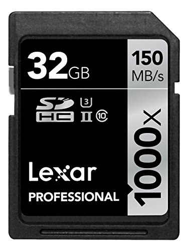 Product Cover Lexar Professional 1000x 32GB SDHC UHS-II/U3 Card (Up to 150MB/s read) w/Image Rescue 5 Software LSD32GCRBNA1000