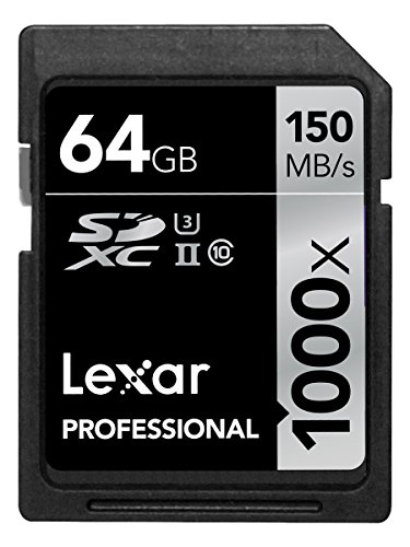 Product Cover Lexar Professional 1000 x 64GB SDXC UHS-II/U3 Card (Up to 150MB/s read) w/Image Rescue 5 Software LSD64GCRBNA1000