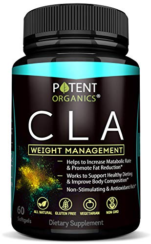 Product Cover Potent CLA 1000 mg Softgels - 60 Pills - Supports Healthy Weight Loss - Natural Appetite Suppressant & Fat Burner - Made from 100% Pure Safflower Oil - 100% Money-Back Guarantee