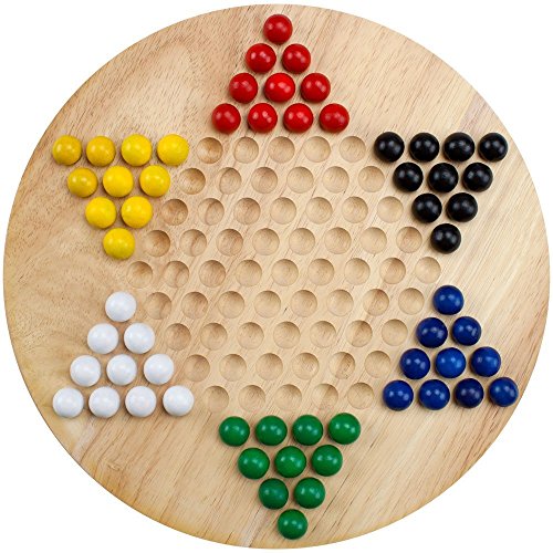 Product Cover All Natural Wood Chinese Checkers with Wooden Marbles