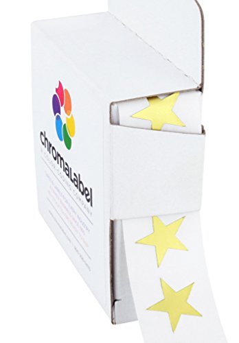 Product Cover ChromaLabel 3/4 Inch Color Code Star Labels, 1000 Dispenser Box, Metallic Gold