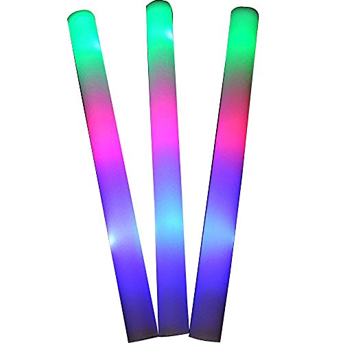 Product Cover 50 Pack of 18 Multi Color Foam Baton LED Light Sticks - Multicolor Color Changing Rally Foam 3 Model Flashing
