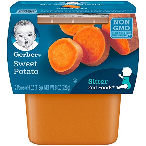 Product Cover Gerber 2nd Foods Sweet Potatoes, 4 Ounce Tubs, 2 Count (Pack of 8)