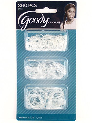 Product Cover Goody Ouchless Elastic Hair Bands, Assorted Sizes, 260 count, Clear