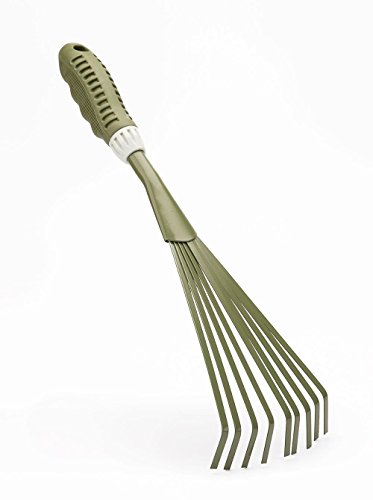 Product Cover Worth Garden Powder Coating Carbon Steel Hand 9-Teeth Broom & Rake Tool with Ergonomic Soft PVC Grip