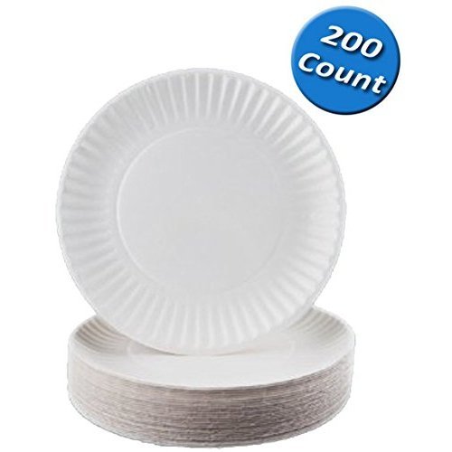 Product Cover Nicole Home Collection 100 Count Everyday Dinnerware Paper Plate, 6-Inch, White (200 Count)