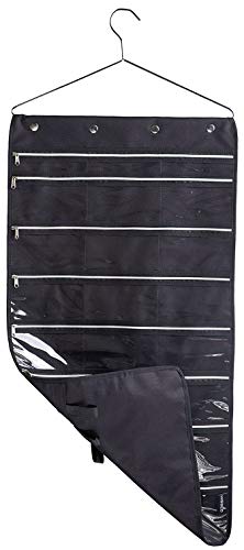 Product Cover MISSLO 22 Pockets 20 Hooks Oxford Hanging Jewelry Organizer with Zipper Hanger (Pockets & Hooks Black)