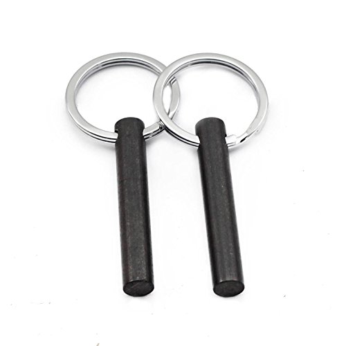 Product Cover bayite Survival Drilled Ferrocerium Flint Fire Starter Rod Kit with Keychain Ring 2 Inch Pack of 2