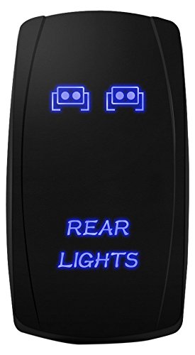 Product Cover MICTUNING MIC-LSR12 5Pin Laser Rear Lights Rocker Switch On-Off LED Light 20A 12V, Blue