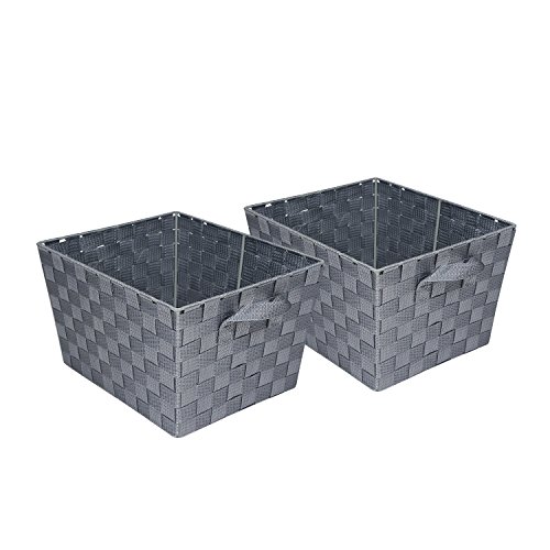 Product Cover Honey-Can-Do Set of 2 Woven Baskets, Silver