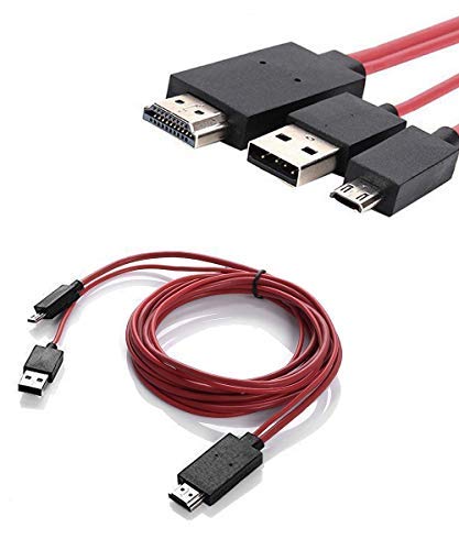 Product Cover Foseal 6.5 Feet Micro USB to HDMI Cable MHL to HDMI 1080P HDTV Adapter Cable Cord for Samsung Galaxy S5, S4, S3, Note 3, Note 2 (NOT for Tab 3 7.0, Note 10.1, Note 3 N9008V