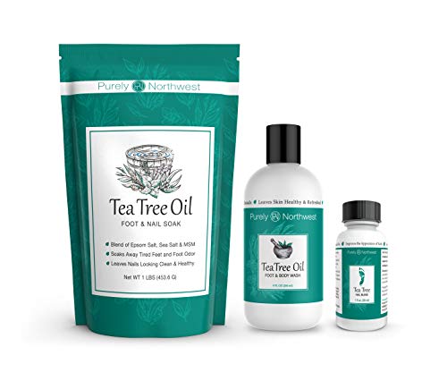 Product Cover Purely Northwest Foot and Toenail Kit with 16 oz Tea Tree Oil Foot Soak, 9 fl oz Antifungal Tea Tree Oil Foot & Body Wash and 1 fl oz Tea Tree Nail Blend.