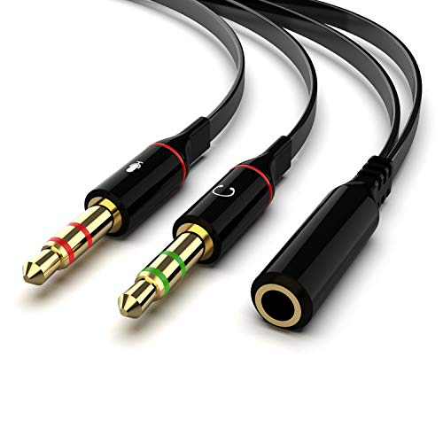 Product Cover Maeline 3.5mm Female to 2 Male Gold Plated Headphone Mic Audio Y Splitter Flat Cable