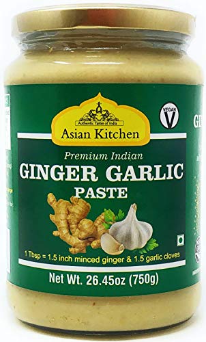 Product Cover Asian Kitchen Ginger-Garlic Cooking Paste 26.5oz (750g) ~ Vegan | Glass Jar | Gluten Free | NON-GMO | No Colors | Indian Origin