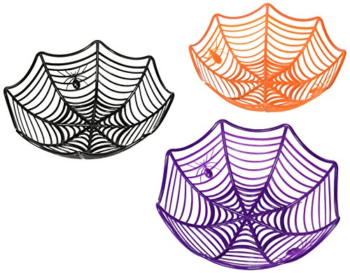 Product Cover SALE - 3 Large Spider Web Plastic Basket Bowls for Halloween Parties