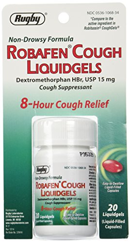 Product Cover Robafen Cough Liquidgels Dextromethorphan HBr, USP 15mg, 20 Liquidgels (4 Packs) by Robitussin Coughgels