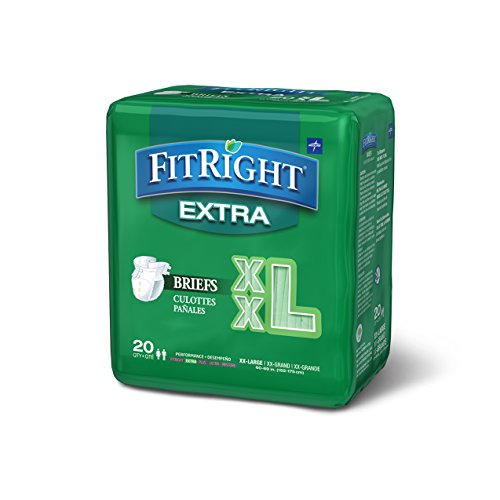 Product Cover Medline Xx-Large: Fitright Extra Adult Briefs With Tabs, Moderate Absorbency, Xx-Large, 60