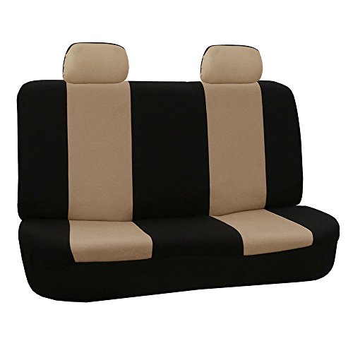 Product Cover FH Group Beige FB050BEIGE012 Fabric Bench Car Seat Cover with 2 Headrests