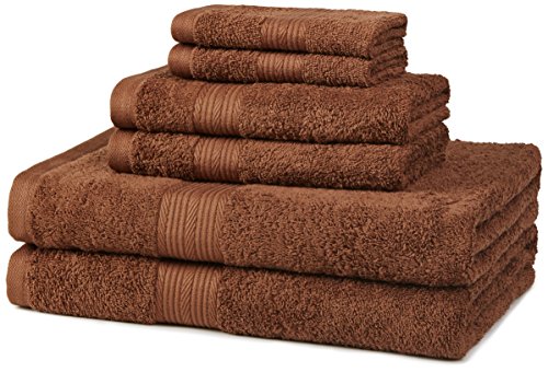 Product Cover AmazonBasics 6-Piece Fade-Resistant Bath Towel Set - Acorn Brown