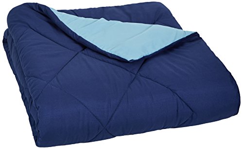 Product Cover AmazonBasics Reversible Microfiber Comforter - Twin/Twin Extra-Long, Navy Blue