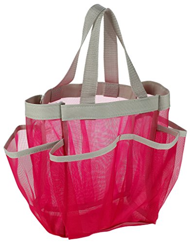 Product Cover 7 Pocket Shower Caddy Tote, Pink - Keep your shower essentials within easy reach. Shower caddies are perfect for college dorms, gym, shower, swimming and travel. Mesh allows water to drain easily.