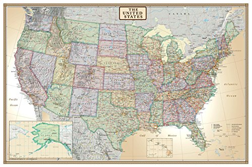 Product Cover 24x36 United States, USA US Executive Wall Map Poster Mural (24x36 Paper)