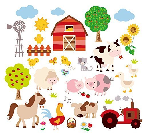 Product Cover Farm Friends Baby/Nursery Peel & Stick Wall Art Sticker Decal