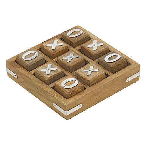 Product Cover Wooden Noughts and Crosses Tic Tac Toe Pedagogical Board Games for Kids 7 and Up 4.5 X 4.5 Inches