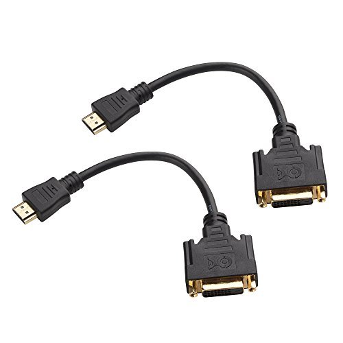 Product Cover Cable Matters (2-Pack) High Speed Bi-Directional HDMI to DVI Video Cable Adapter - 5 Inches