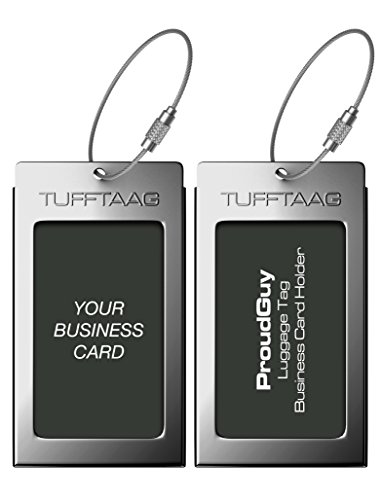 Product Cover Luggage Tags Business Card Holder TUFFTAAG Travel ID Bag Tag in Many Color Options