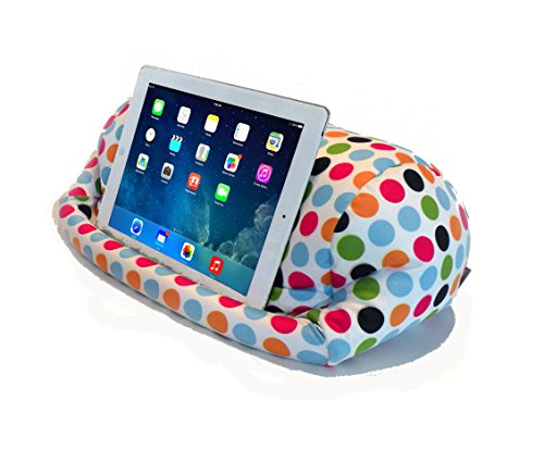 Product Cover Lap PRO - Stand/Caddy, Universal Beanbag Lap Stand for iPad Pro, iPad Air,1,2,3 & All Tablets, E-Readers, Books & Magazines - Bed, Couch, Travel - Adjustable Angle; 0-89 deg. (Polkadot)