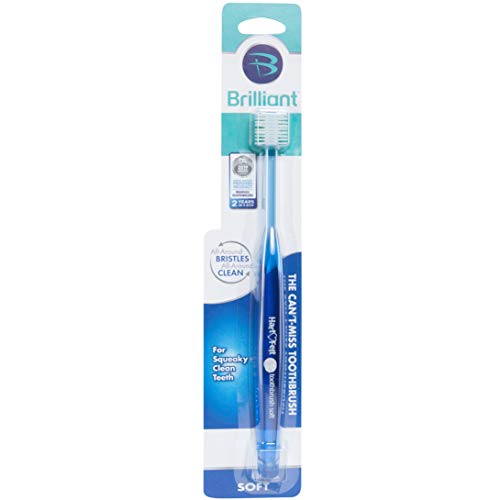 Product Cover Brilliant Soft Adult Toothbrush with Over 14,000 Super-Fine, Rounded-Tip Micro Bristles for Easy & Noticeably Cleaner Feeling Mouth (1 Count, Blue)
