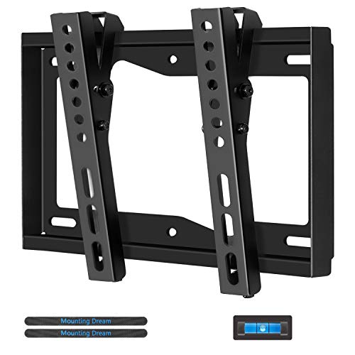 Product Cover Mounting Dream TV Wall Mount - Tilting TV Bracket for Most 17-42 Inch LED, LCD and Plasma TVs, TV Mount up to Vesa 200 x 200mm and 44 Lbs Loading Capacity, with Bubble Level and Cable Ties MD2268-S