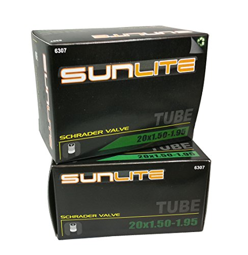 Product Cover Street Fit 360 2 Pack Saver - Tube, 20 x 1.50-1.95 Schrader Valve, 32mm Schrader Valve. Sunlite Bicycles. BMX, Kids, Child or Youth Bike. Any Bike with Same tire Dimensions.