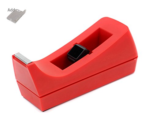 Product Cover EasyPAG Desk Tape Dispenser Middle Size for Tapes within 1.0 Inch Core,Add 1 Replace Blade Cutter ,Red