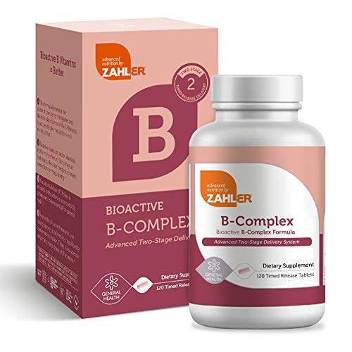 Product Cover Zahler B Complex, Bioactive B-Complex Vitamins with Folate, Advanced Two-Stage delivery System, Certified Kosher, 120 Timed Release Tablet
