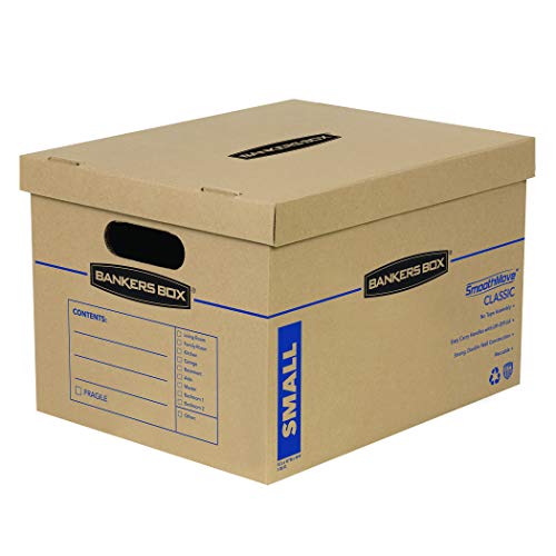 Product Cover Bankers Box SmoothMove Classic Moving Boxes, Tape-Free Assembly, Easy Carry Handles, Small, 15 x 12 x 10 Inches, 20 Pack (7714210)