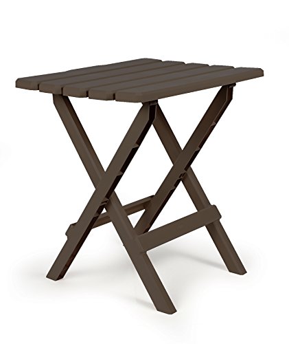 Product Cover Camco 51886 Mocha Large Adirondack Portable Outdoor Folding Side Table, Perfect for The Beach, Camping, Picnics, Cookouts and More, Weatherproof and Rust Resistant