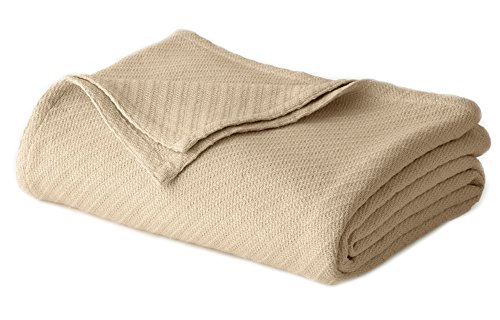 Product Cover COTTON CRAFT - 100% Soft Cotton Thermal Blanket - Full/Queen Beige - Snuggle in These Super Soft Cozy Cotton Blankets - Perfect for Layering Any Bed - Provides Comfort and Warmth for Years