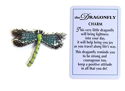 Product Cover The Dragonfly Charm of Spirit with Story Card!,Turquoise, Green, Gray